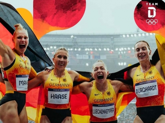 UNSERE ATHLETEN IN PARIS +++ LEICHTATHLETIK-REBEKKA HAASE MIT STAFFEL ZU BRONZE